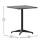 Flash Furniture Lila 23.5'' Black Square Aluminum Indoor-Outdoor Table Set w/2 Black Slat Back Chairs TLH-ALUM-24SQ-017BK2-GG - alternate 5